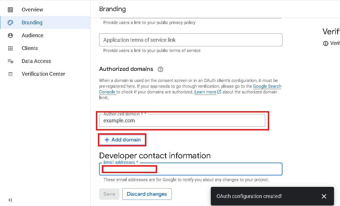 Add Authorized Domain