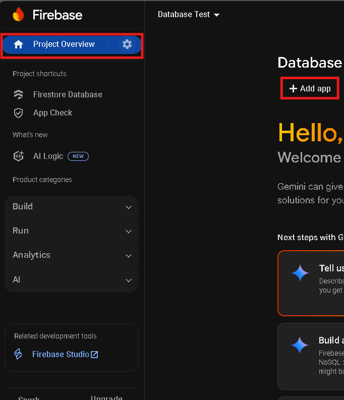 Add Firebase Web App