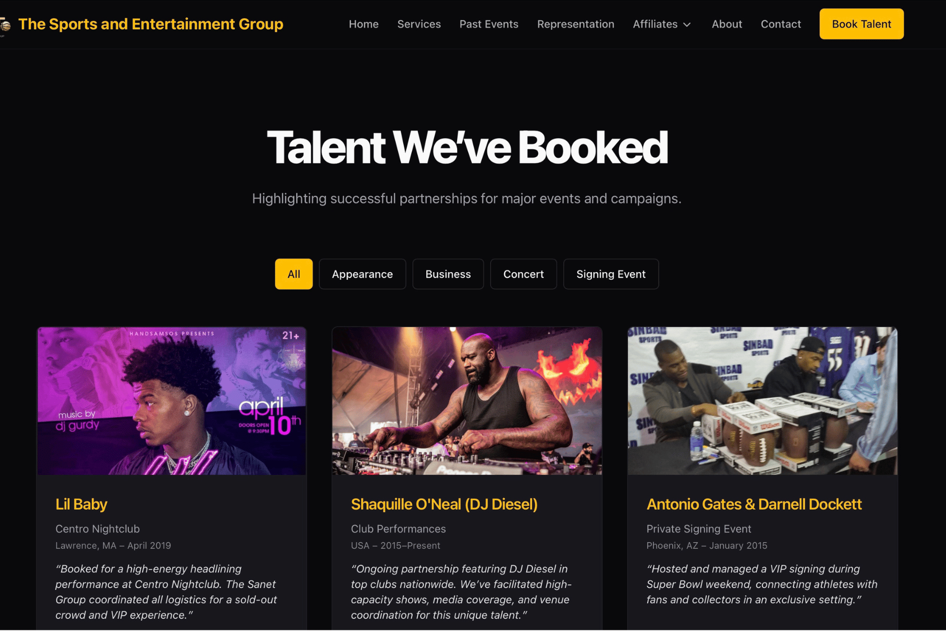 Screenshot of the The Sanet Group website