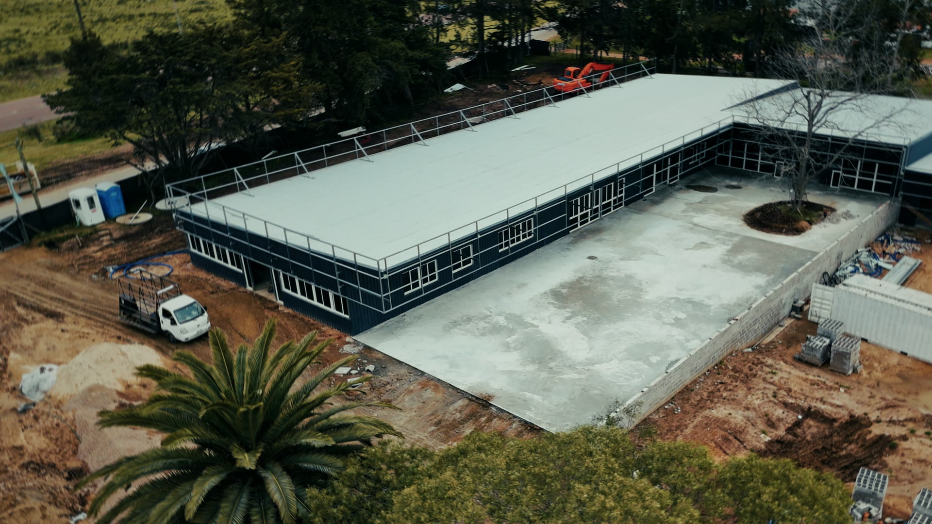 Vista aérea de la obra del colegio