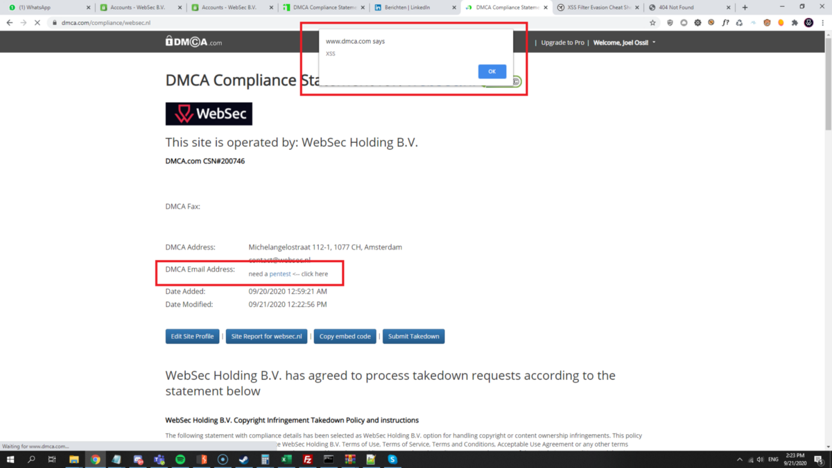 DMCA XSS