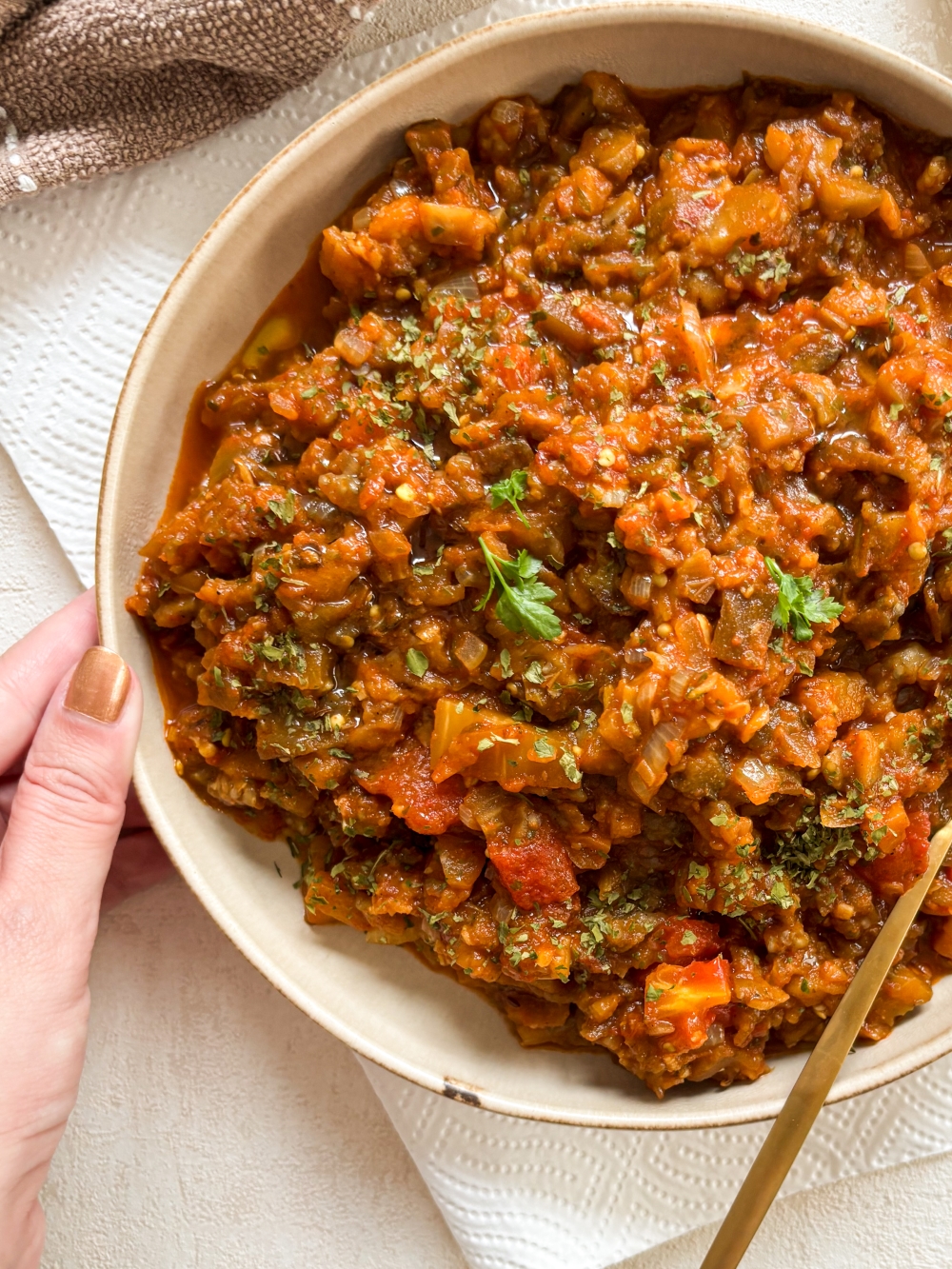 Baingan Bharta - Indian Eggplant Dish - Title of the Recipe