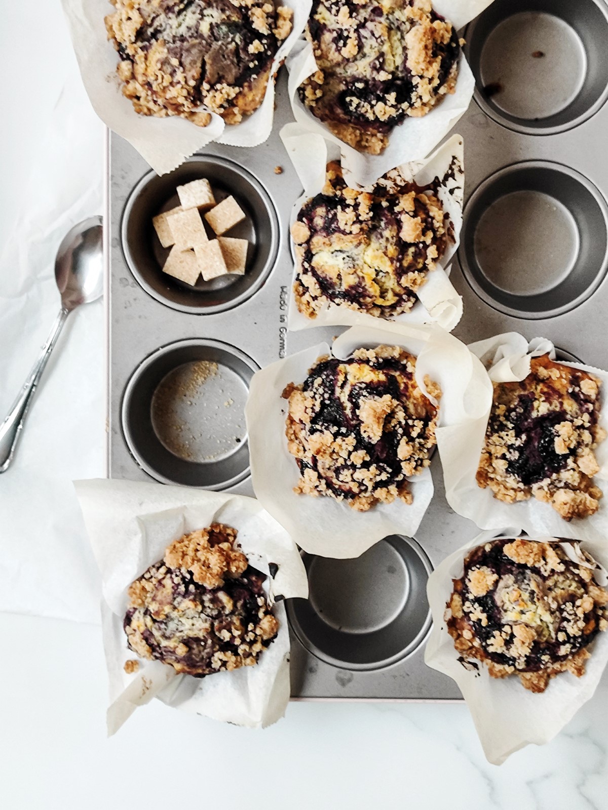 Heidelbeeren Muffins mit Crumble Topping - alt