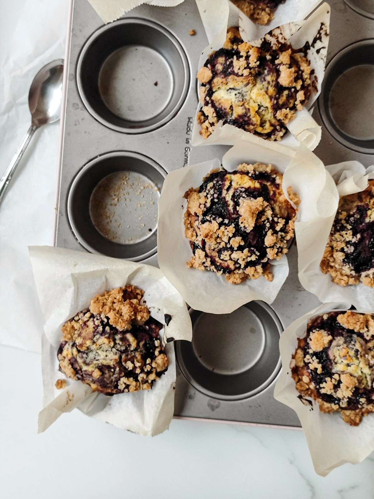 Heidelbeeren Muffins mit Crumble Topping - alt