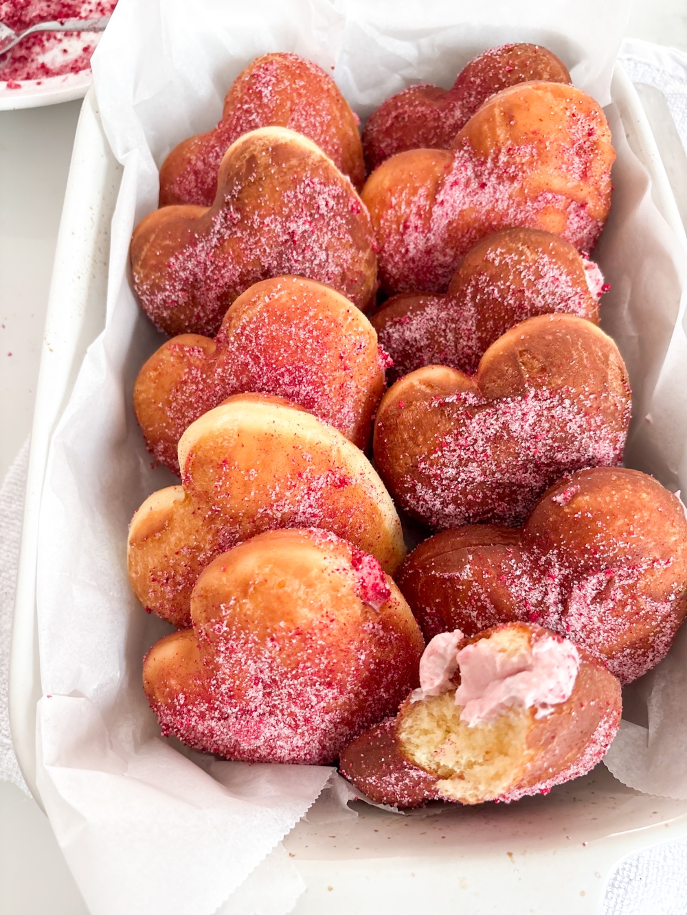 Heart Shaped Raspberry Cheesecake Donuts  - Heart Shaped Raspberry Cheesecake Donuts 
