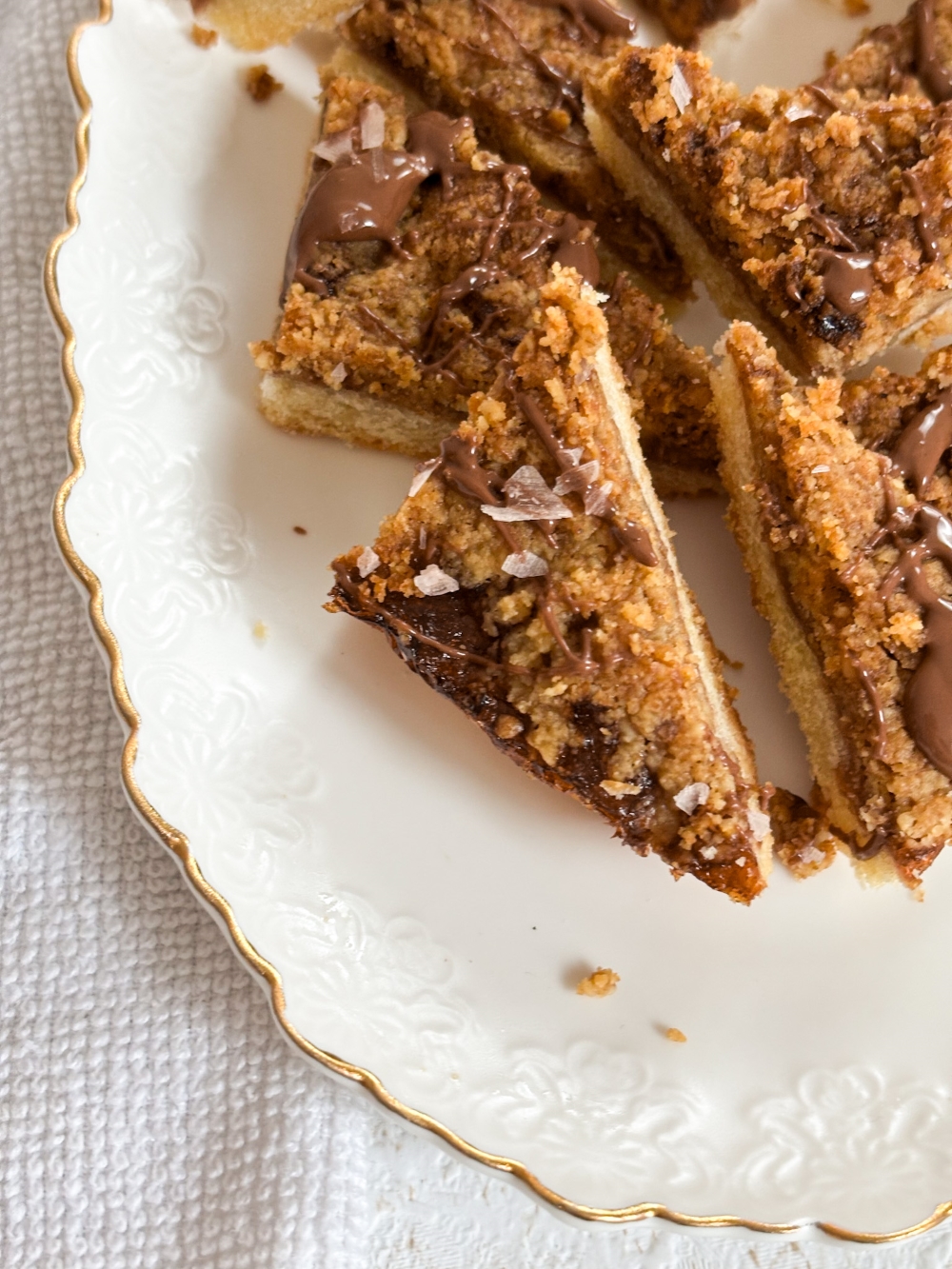 Nussecken - German Nut Corners - Nussecken on a plate 