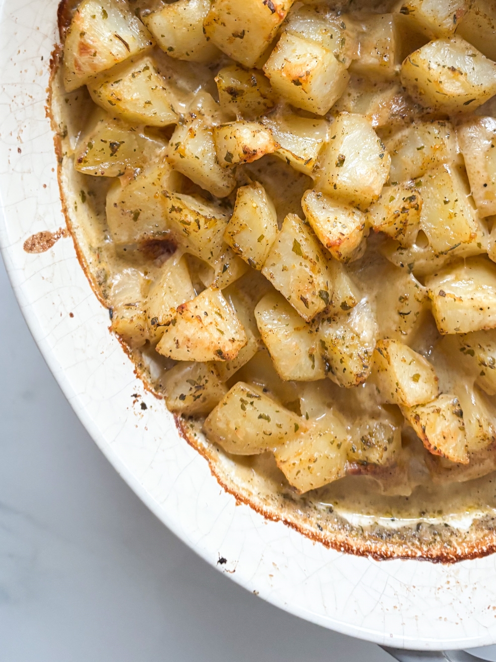 Oven Roasted Potatoes with Leek - Oven roasted potatoes with leeks 