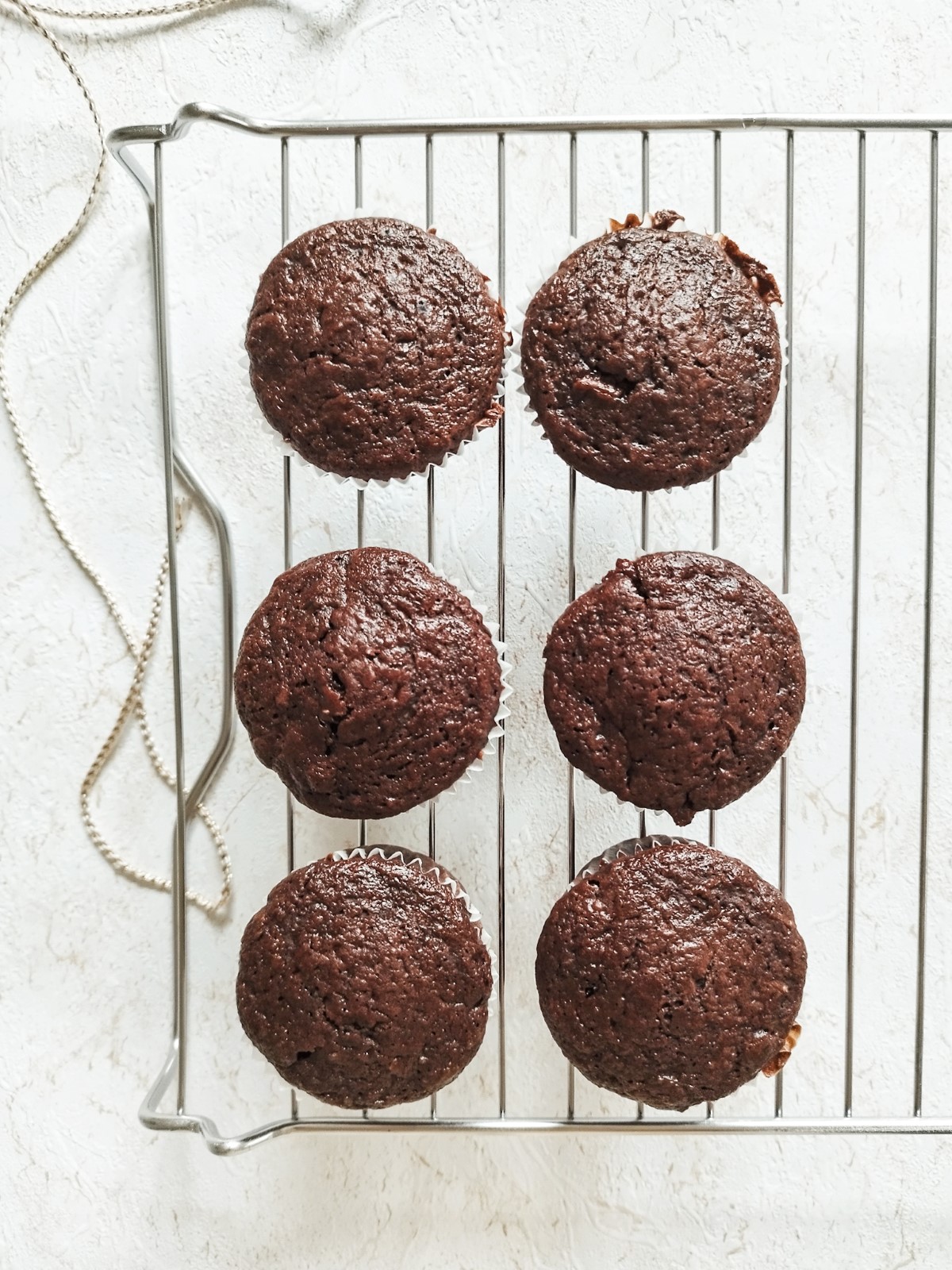 Zucchini Muffins with chocolate on a tray 