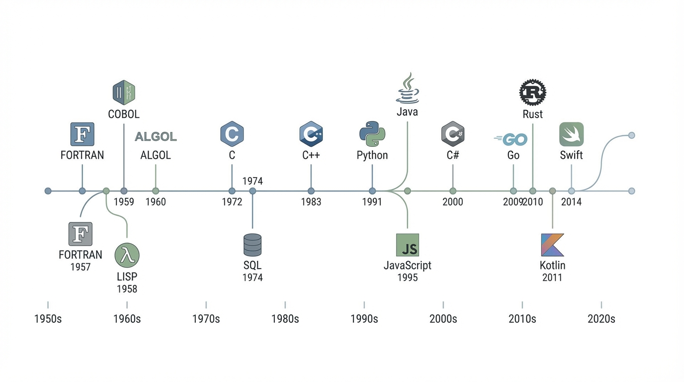Evolution of programming languages timeline