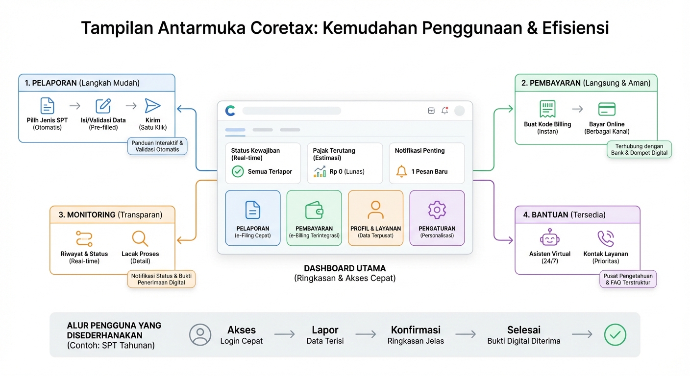 Tampilan Antarmuka Coretax dengan Fokus pada Kemudahan Penggunaan