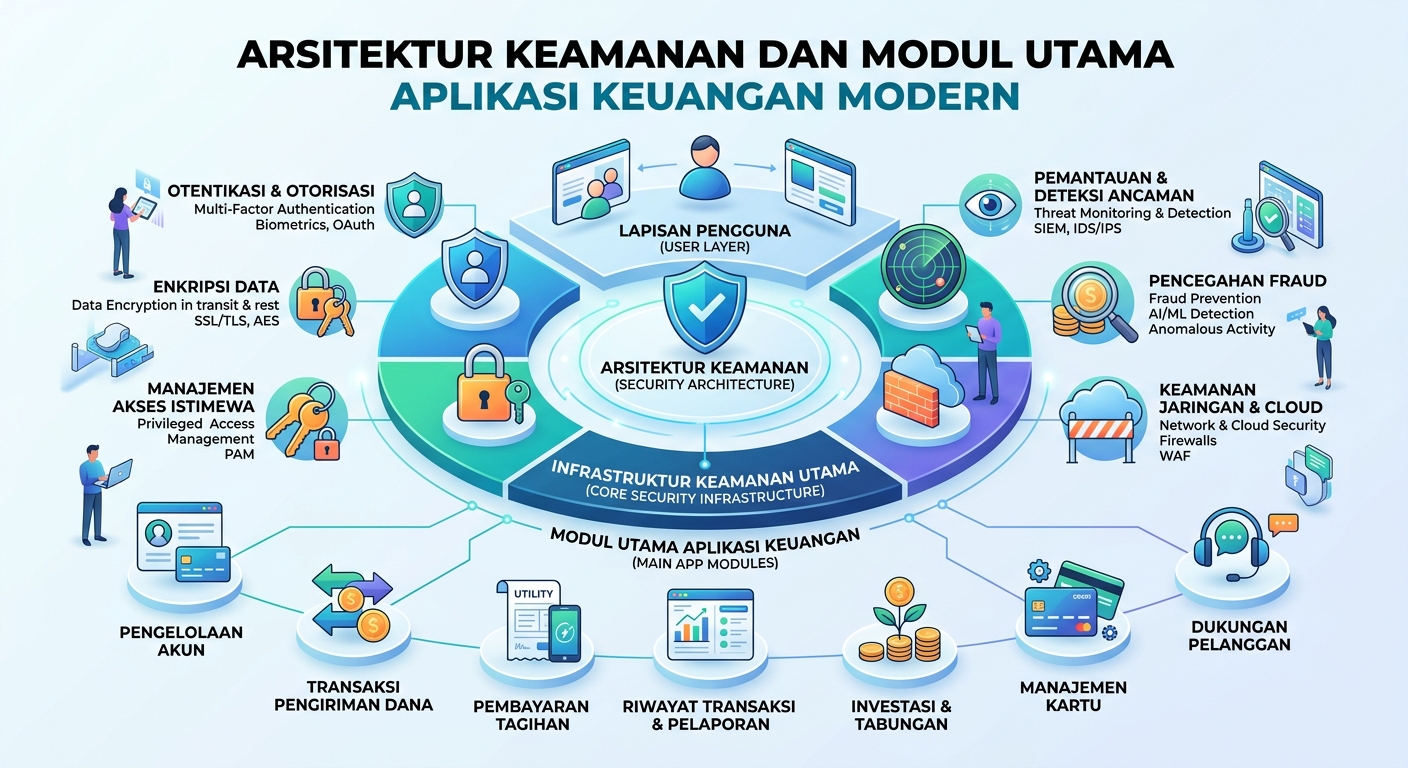 Arsitektur Keamanan dan Modul Utama Aplikasi Keuangan Modern