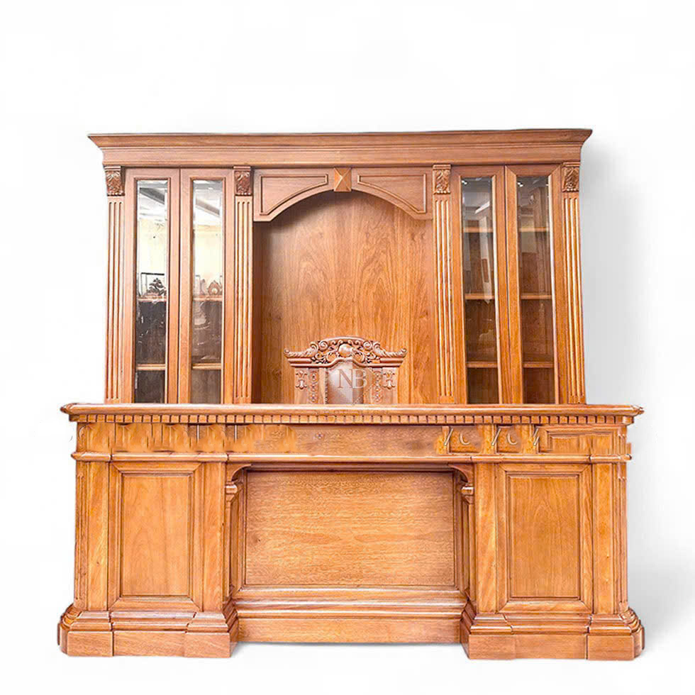 Bộ Bàn Ghế Lãnh Đạo Gỗ Tự Nhiên Cao Cấp – Thiết Kế Đẳng Cấp Cho Văn Phòng Lãnh Đạo