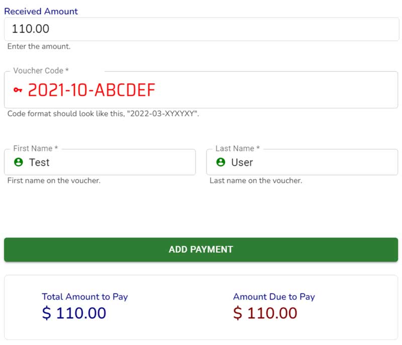 Payment with voucher for bus ticket purchase