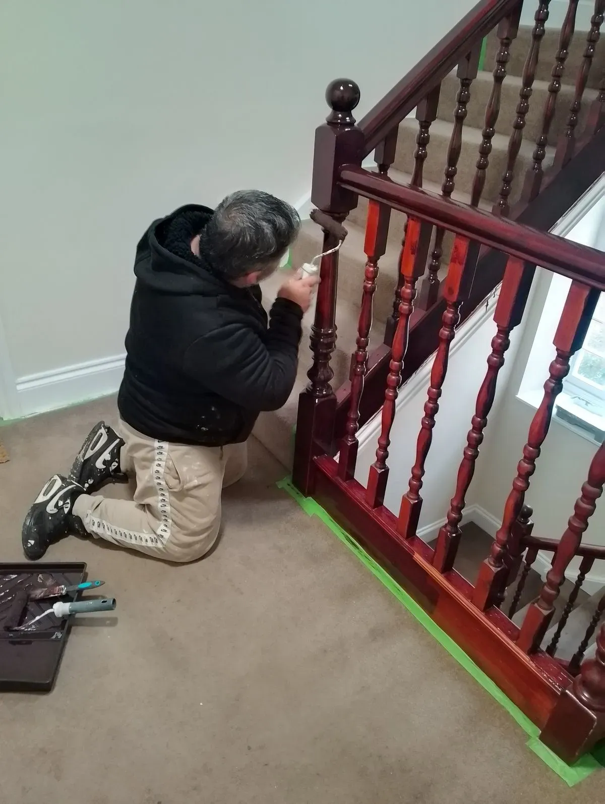 Dusting corners in a Filton flat for end of tenancy