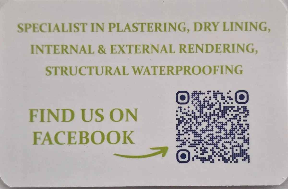 jns plastering services business card