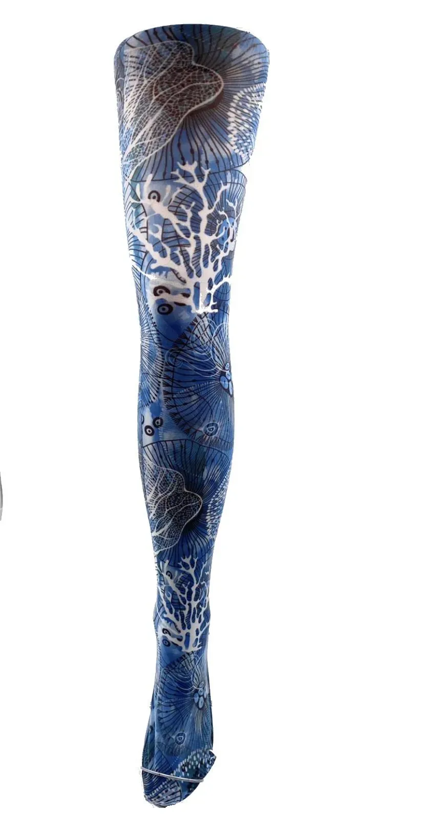 patterned tights blue