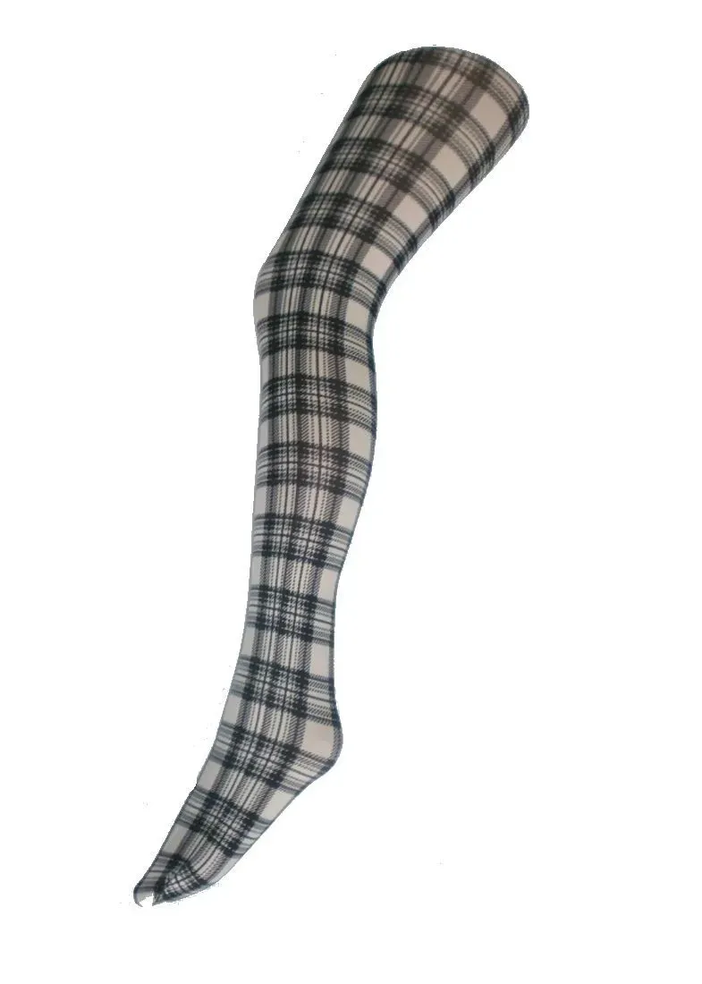 tartan tights cream