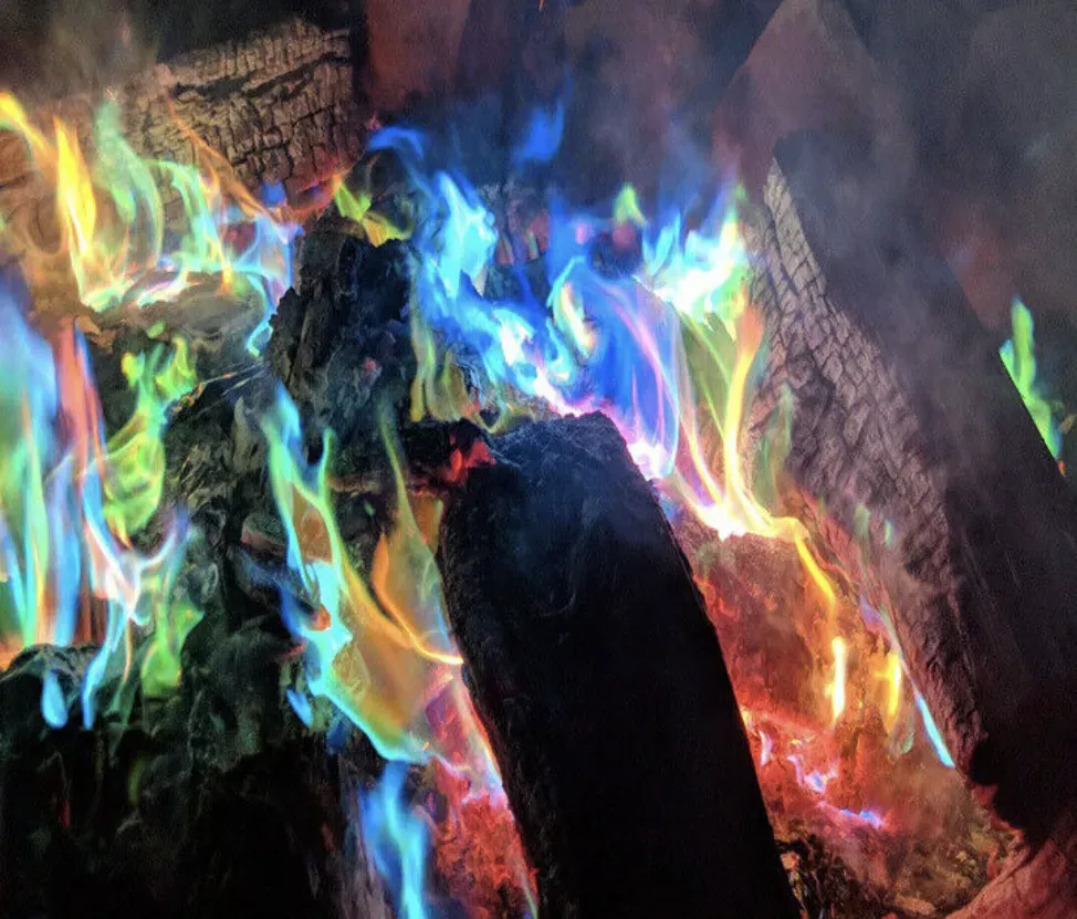 magical multicolour fire flames mesmerised this customer who shared their picture with Rugeley Fireplaces and Stoves Rugeley