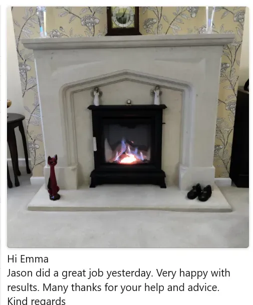 Customer picture Wildfire Ravel 400 with stove front High Efficiency log gas stove from Rugeley Fireplaces and stoves Rugeley