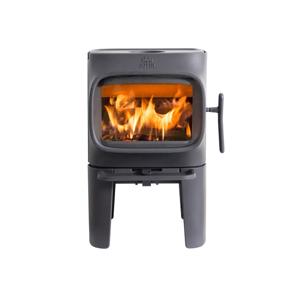 Jotul F105 long legs on show at rugeley fireplaces with short legs