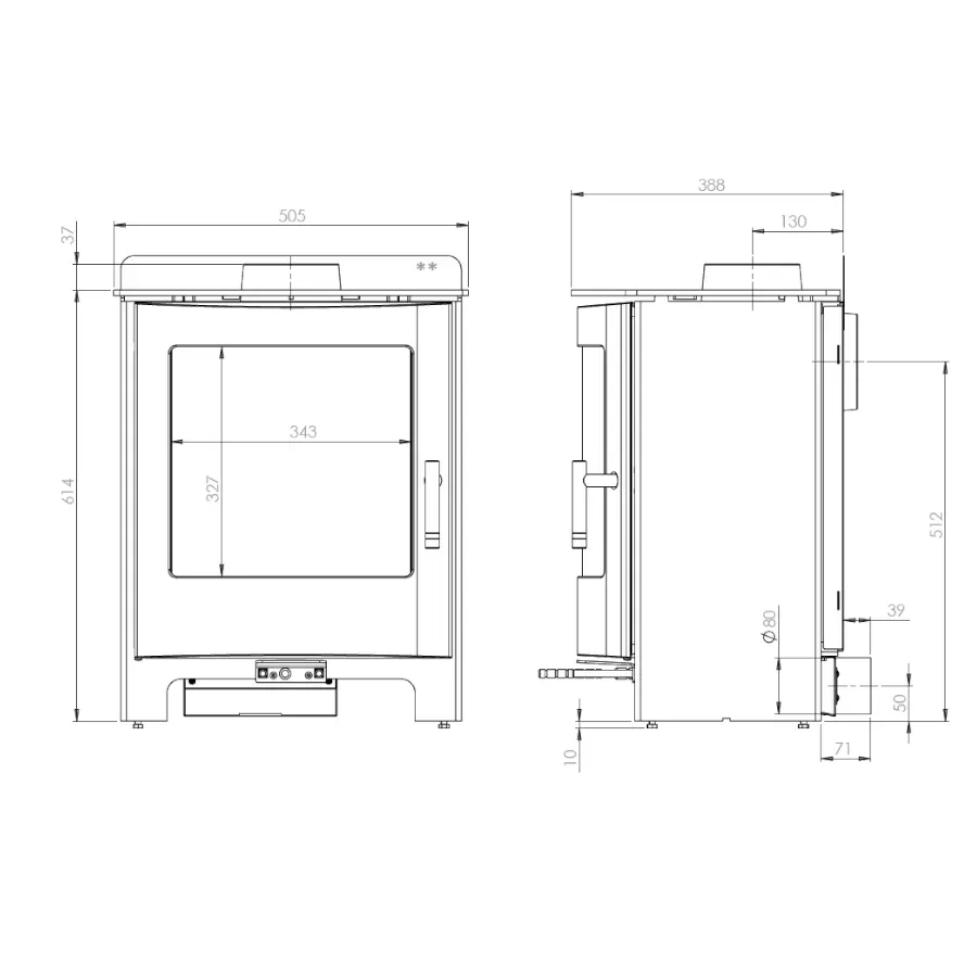 Churchill 5 dimensions - Rugeley Fireplaces 