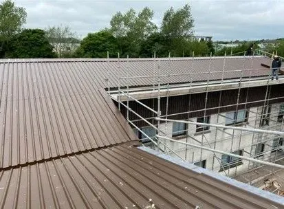Metal roof installation image background image