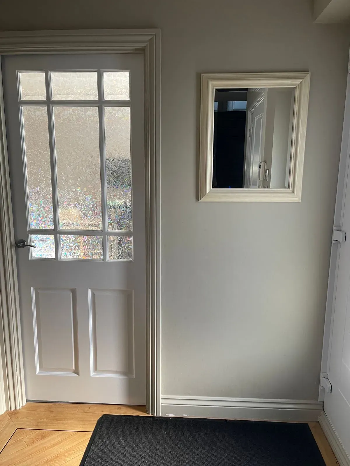 And this is my therapy space, to the right of the front door and next to the toilet 