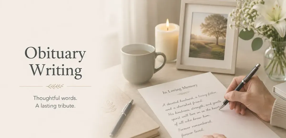 Obituary writing and publishing image