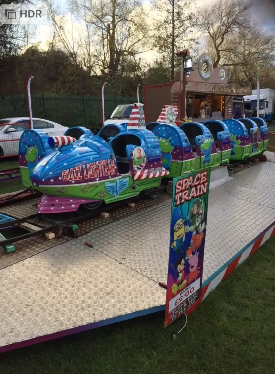 Funfair attractions lighting up the night in York