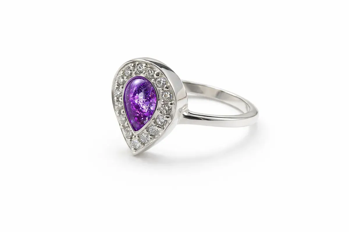 8223940349926-32xufufy0g67xup3agtfbh-Elegant-purple-resin-teardrop-ring thumbnail image
