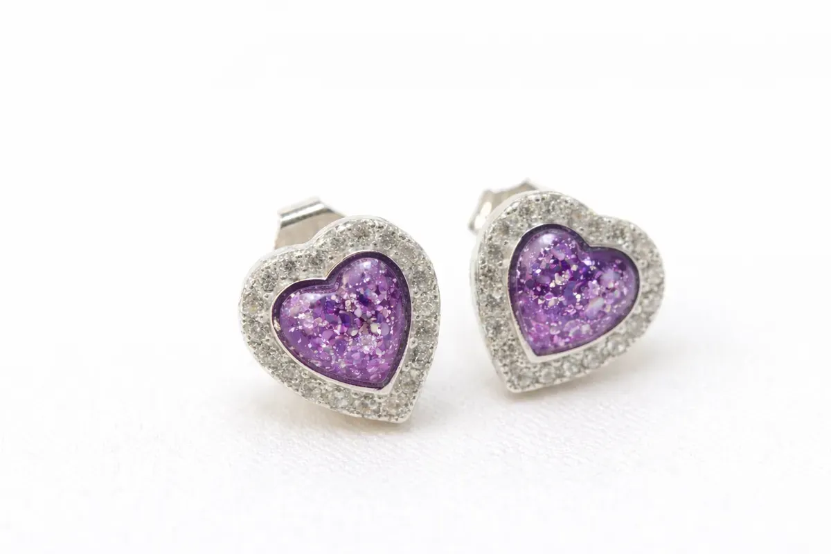 8224336559886-xdakcvenmgja6f6d404ao5-Purple-heart-earrings-with-diamond-halo thumbnail image