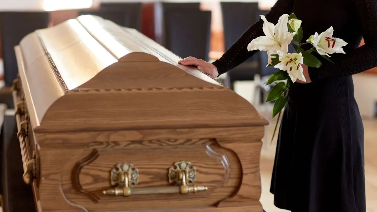 Lorna Tumilty conducting a funeral service in North Yorkshire