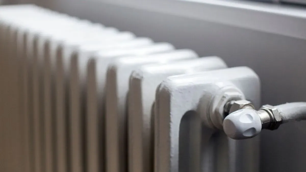 Close-up of a modern radiator fitted in a Clapham apartment