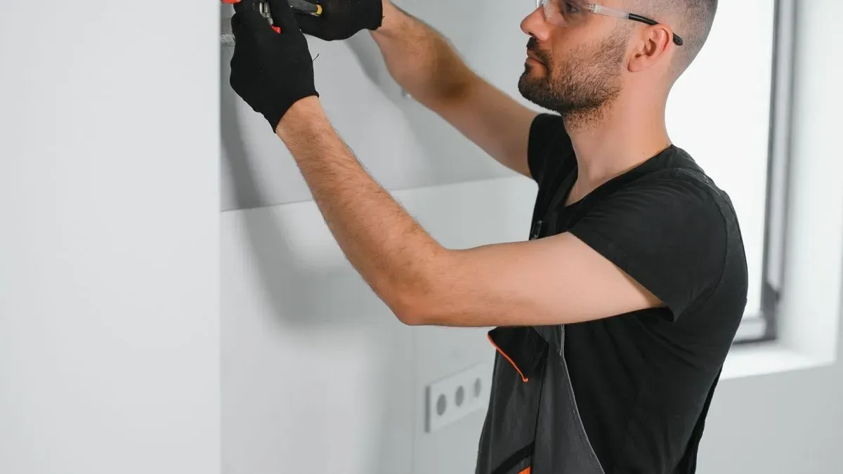 Plumber assessing plumbing fixtures in a Clapham property