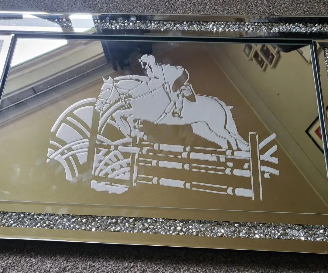 Personalised mirror engraving image background image