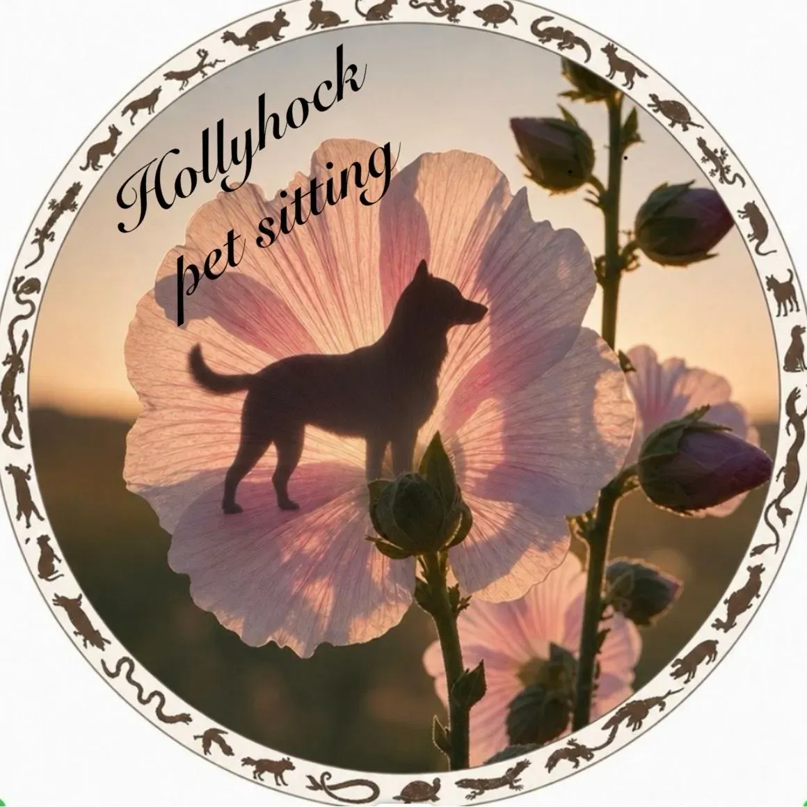 The hollyhock pet sitting logo