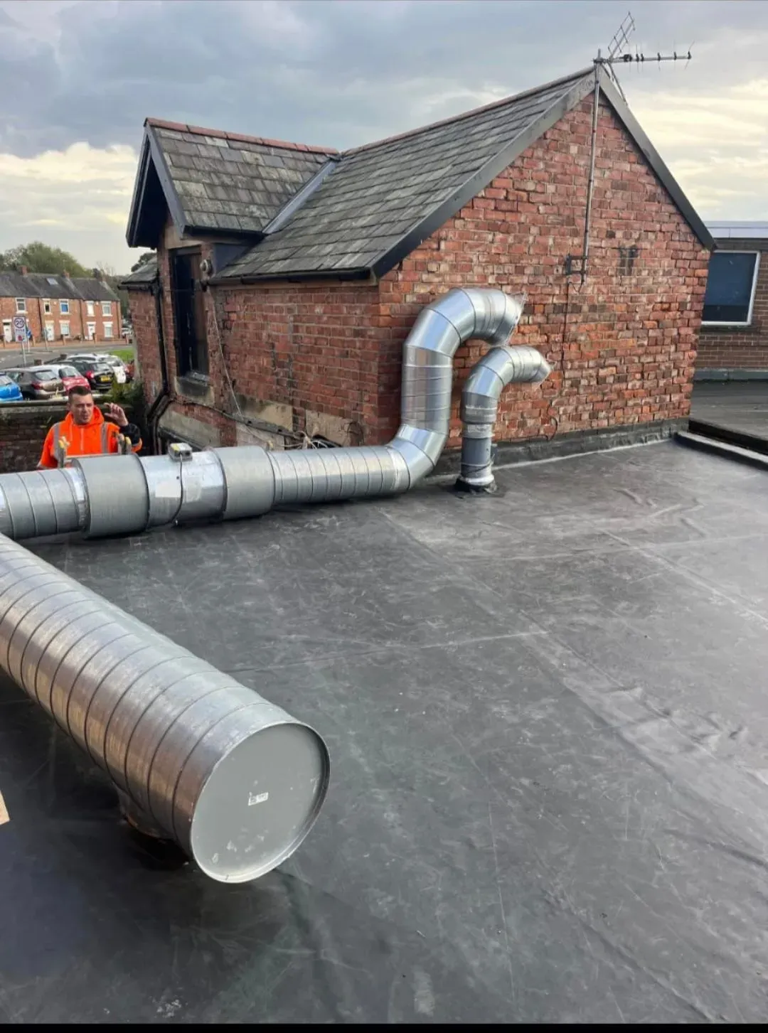 Flat roofing image background image