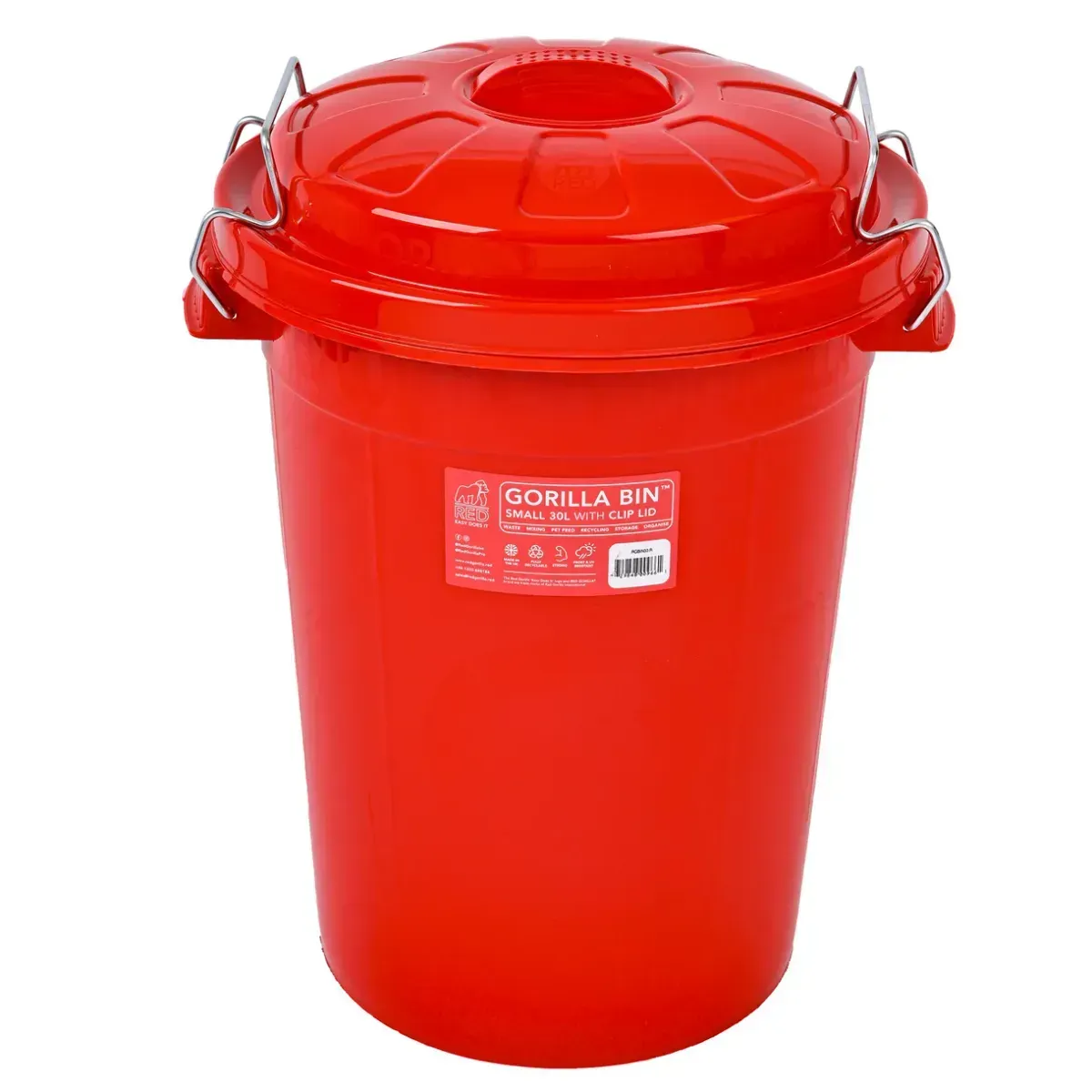 RGBIN-redgorilla feed storage bin red 30 litres thumbnail image