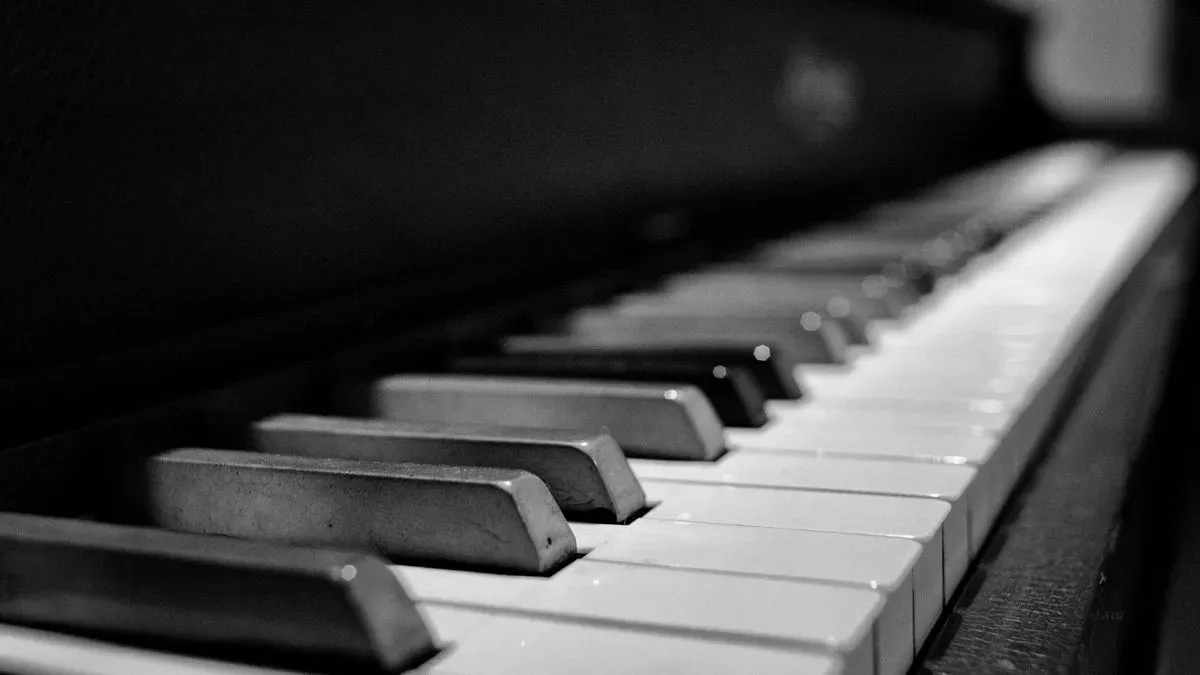 Piano student focusing during lesson