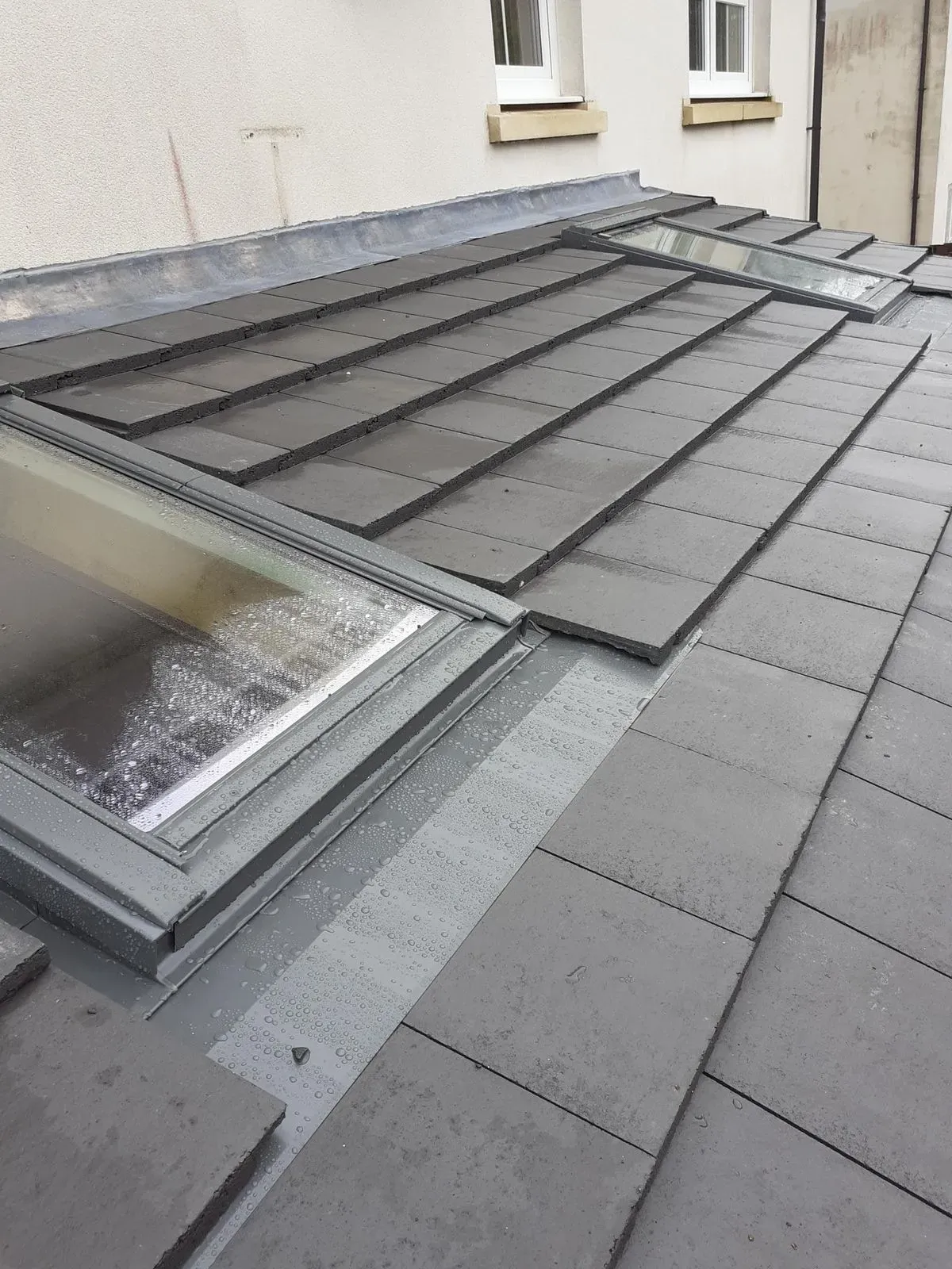 Roofing image attached to new rear house extension in Glasgow area