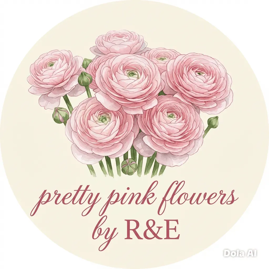 Pretty Pink Flowers by R&E logo