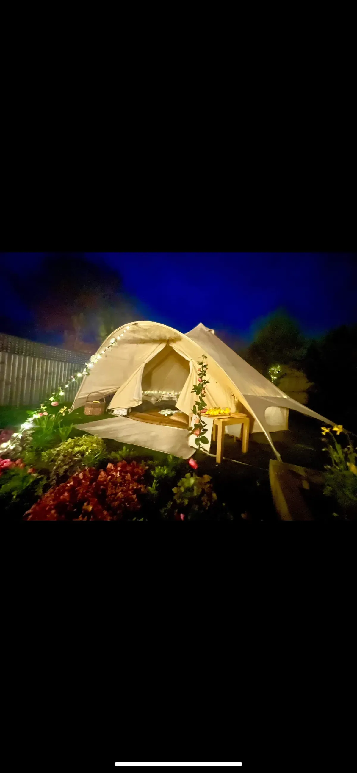 Charming wedding decorations within a marquee in Basingstoke