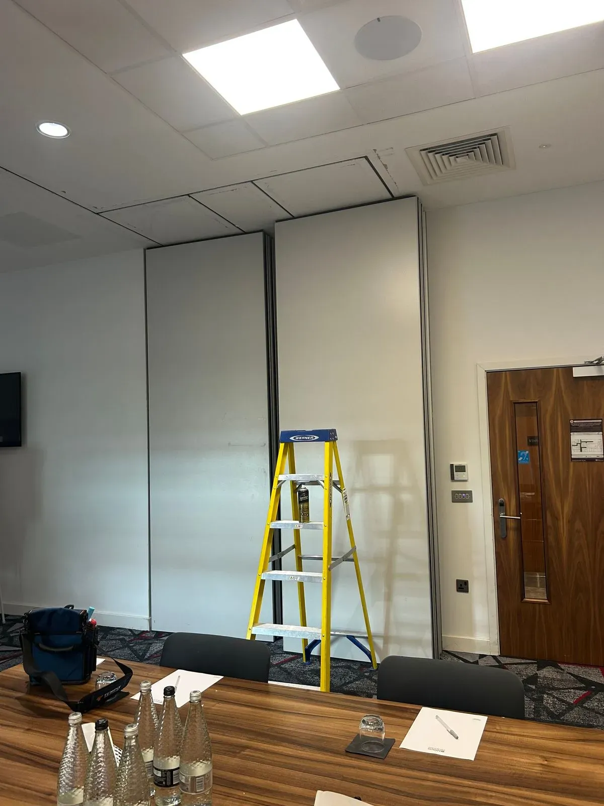 Before and after partition wall repair in Bristol