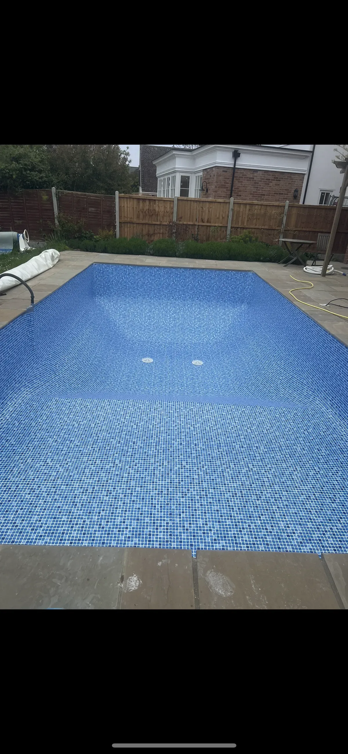Pool installation and construction image background image