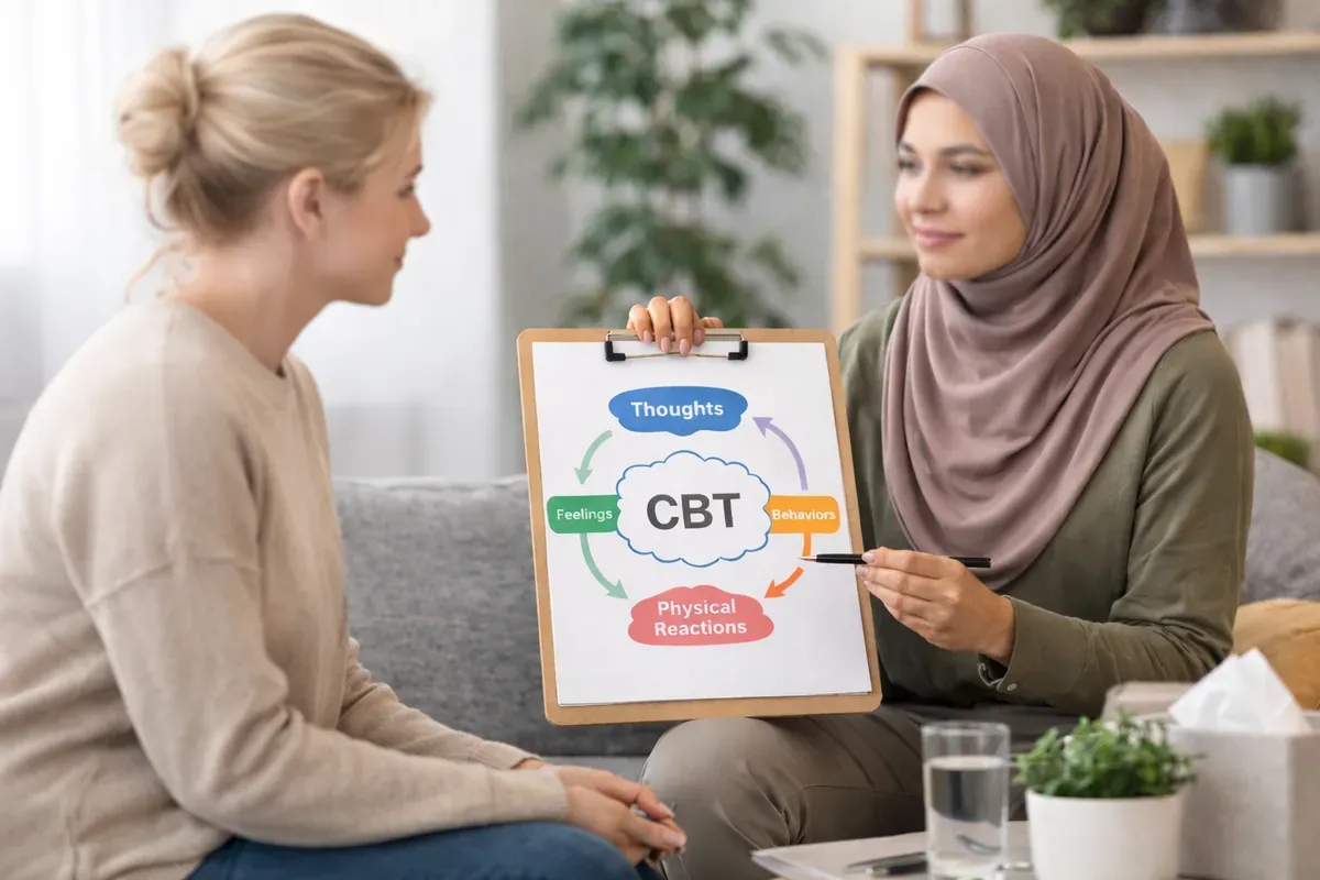 Cognitive behavioural therapy (CBT) image background image