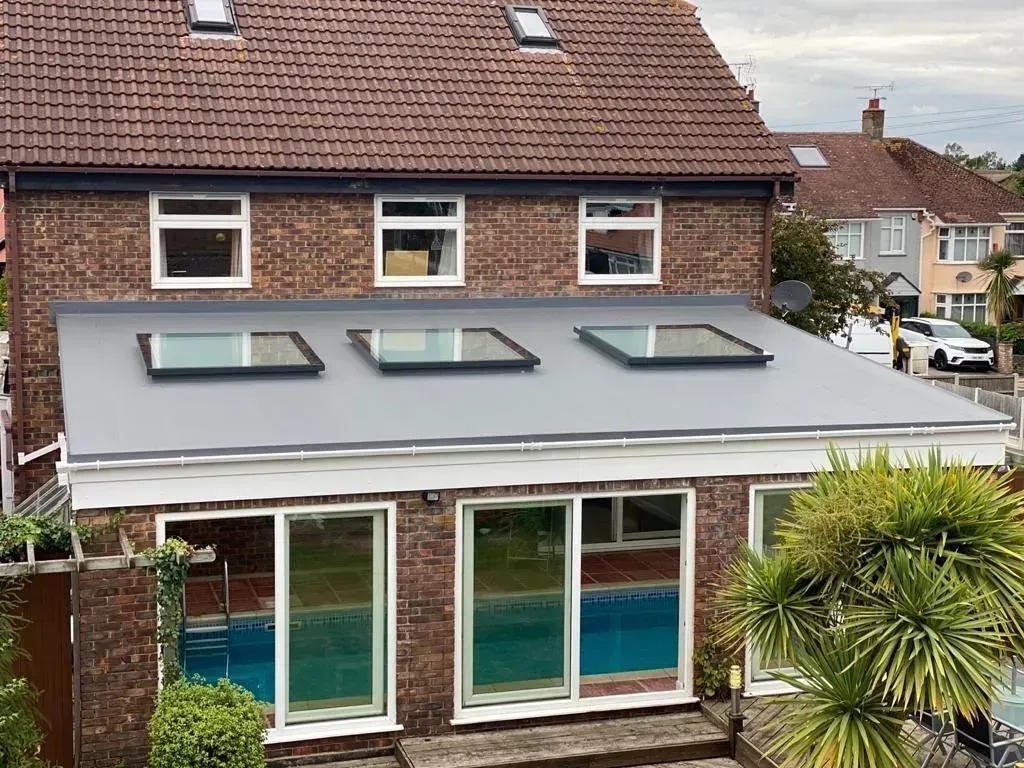 Flat roof leak detection image background image