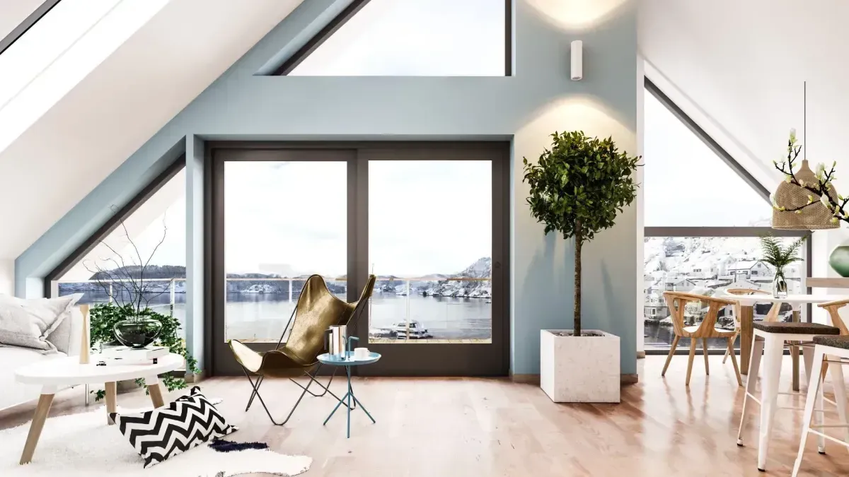Spacious new bedroom design in loft
