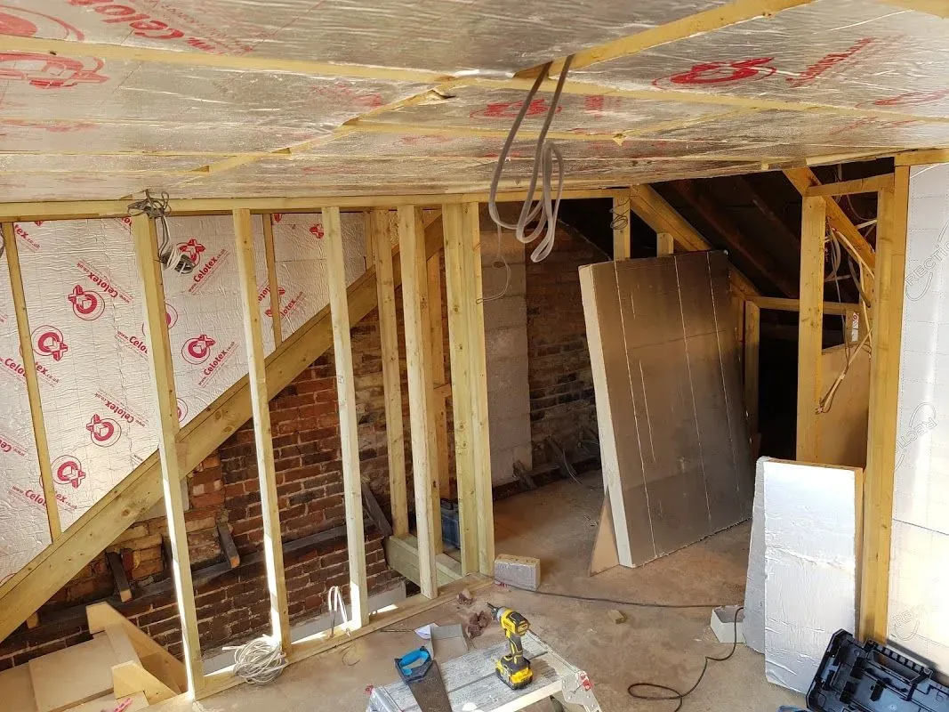 Construction materials ready for a loft conversion project