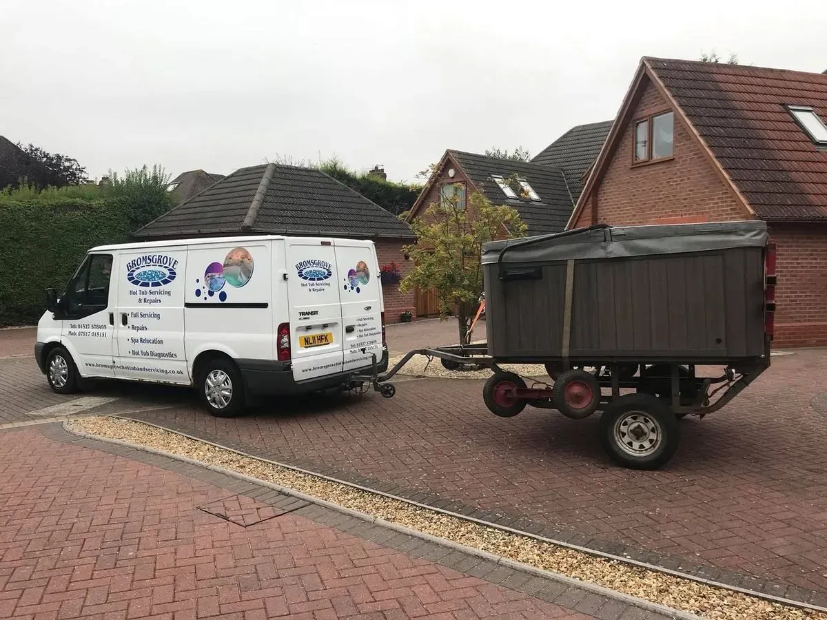 Hot tub maintenance service being performed in Redditch