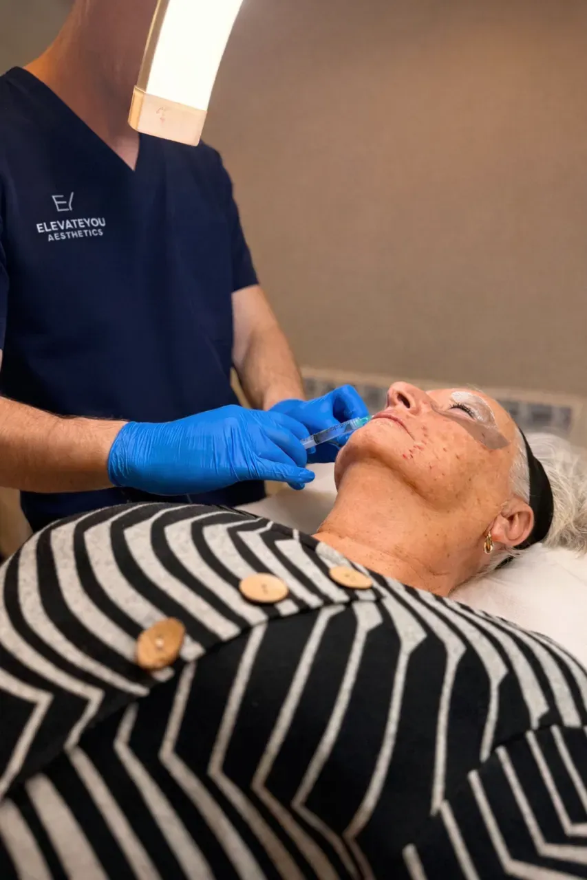 Promotional display of anti-wrinkle treatments in Keynsham clinic